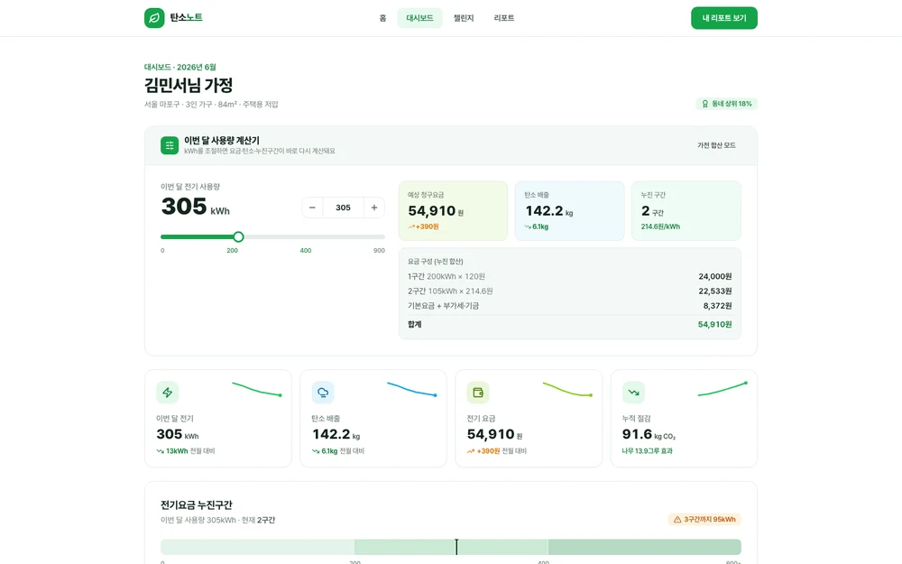 탄소노트 실제 앱 화면